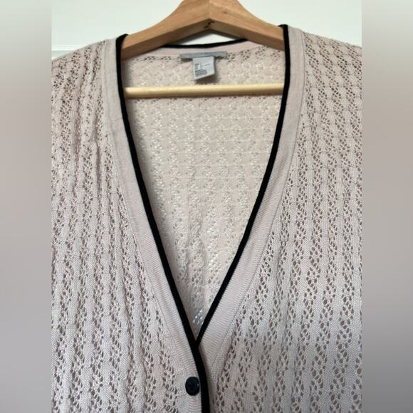 H&M Blush V-Neck 3/4 Sleeve Cardigan Sweater Size Large - Picture 6 of 9